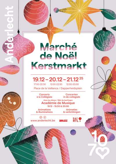 Bienvenue au Marché de Noël  - Kerstmarkt affiche